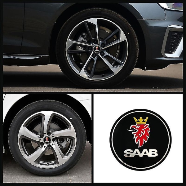 4 kpl/erä Auton muotoilu Saab 9-3 93 9-5 9 3 9000 99 9-x 97x Auton pyörän keskustarra Vanteet Keskiöt Napatulppa Auton lisävarusteet