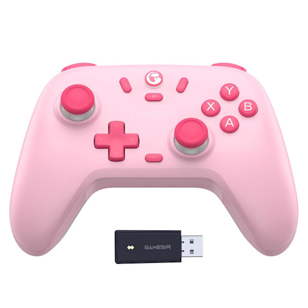 2.4g Trådløs Controller til Windows PC, iPhone, Android, Switch & Steam, Bluetooth Controller  Hall Effect Trigger, Turbo, Rumble Vibration (Pink) Pink