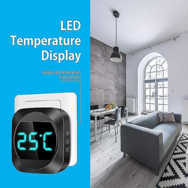 Trådlös dörrklocka med LED-temperatur [Inga batterier behövs]