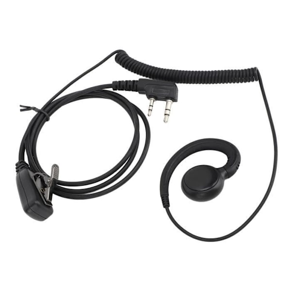 HURRISE Hörlur med krok och mikrofon för 2-vägs walkie talkie, enkel tråd, för UV 5R och BF 888S