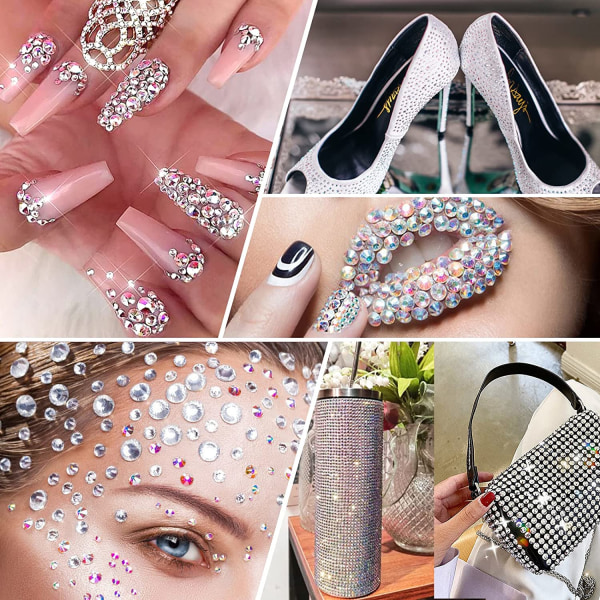 Mix Størrelse Flatback Glas Krystal Rhinestones
