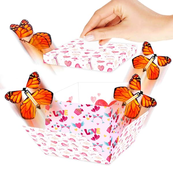 Pop-Up Sommerfugl Overraskelsesgaveæske, 3D Flyvende Sommerfugl Eksplosionsæske til Valentinsdag, Jul og Dimission 3