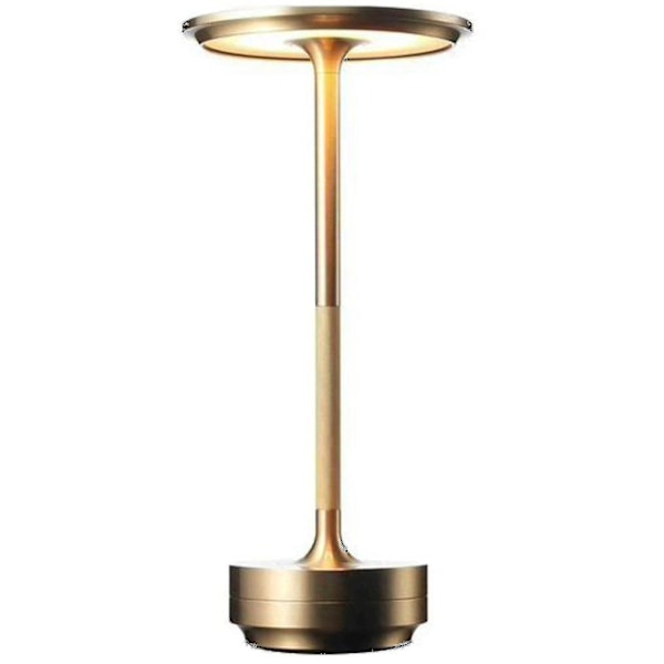 Cordless Table Lamp Dimmable Waterproof Metal USB Rechargeable Table Lamp(,Gold)