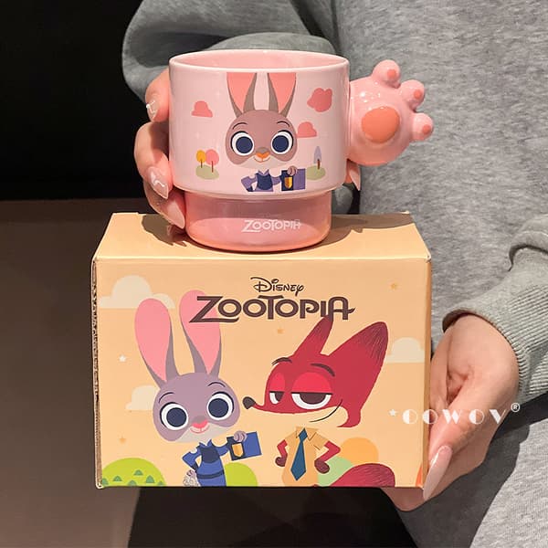 Zootopia Mugg 300ml | Tecknad Kaffekopp Gåva*300ml*Polis Leopard Officer Leopard 300ml