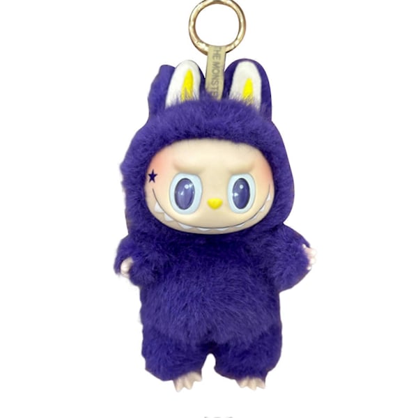 Labubu Macaron Monster Nøkkelring Den Spennende Monster Macarons Vinyl Ansikt Plysj Nøkkelringer Kunst Samleobjekter Leker Gaver til Bar[qb] Milan 17CM