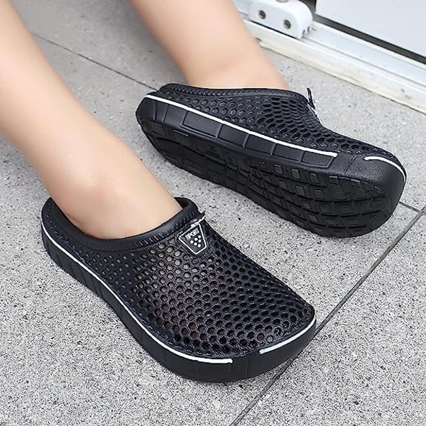 Unisex Tøfler Sko Casual Slippers Hurtigtørrende Sandaler Sort Black 39