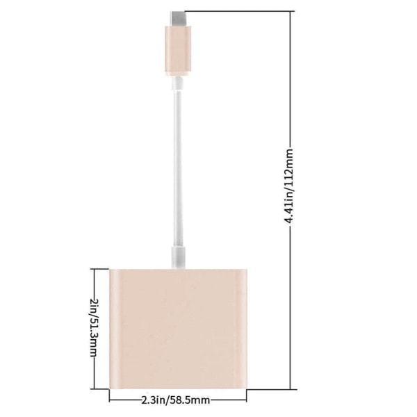 Typ C-adapter, USB 3.1-hubb (USB-C och Thunderbolt 3-port