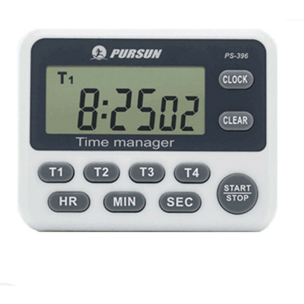 Köktimer, Digital timer, Magnetisk köktimer, Timer med klocka, LCD-skärm och alarm, med magnetisk baksida, Vikbar
