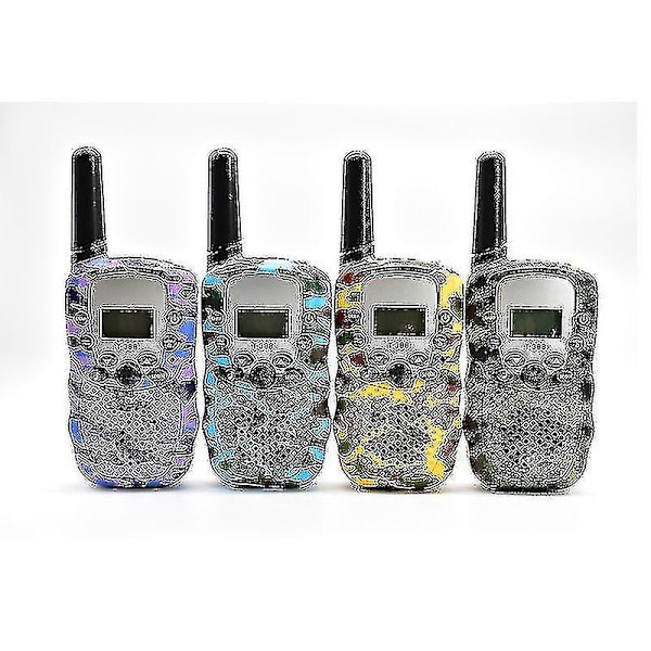 Barn Walkie Talkies 4-Pack, 3 Mile Lång Räckvidd med Bakgrundsbelysta LCD-ficklampor