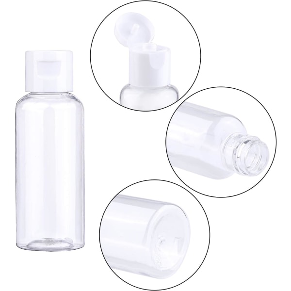 12 stk Flip Cap Flaske Plast Kosmetikk Flaske Påfyllbar Flytende Beholder Reiseflaske Kosmetikk 50ml