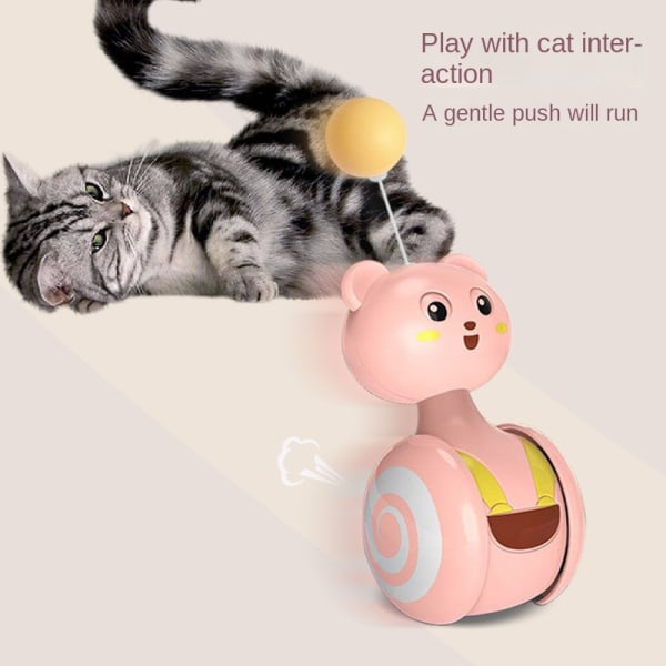 Interaktiva kattleksaker: Tumbler Ball, Catch Ball & Feather Stick - Timmar av skoj för din katt! Pink