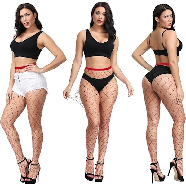 8 Par Färgglada Fisknätsstrumpor Leggings Hög Midja Tights