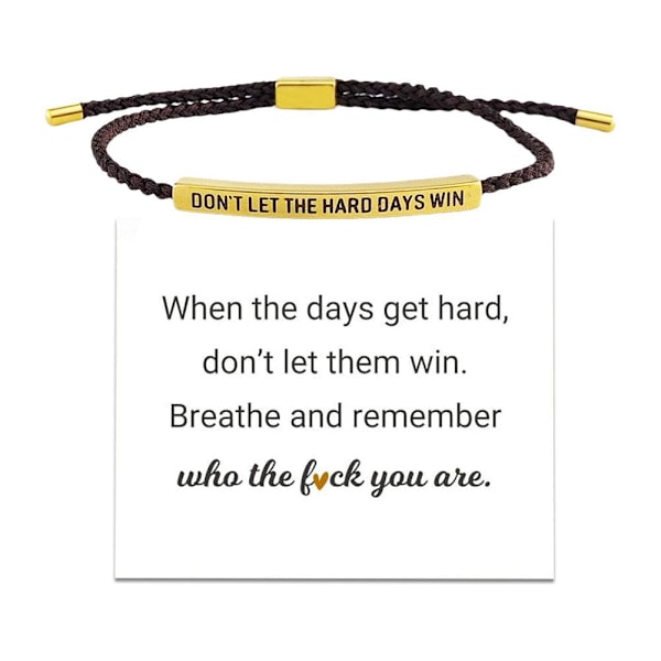 CTDWNT Låt inte de tuffa dagarna vinna armband för kvinnor och män, Inspirerande Baolan onesize