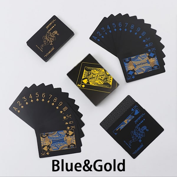 1 kpl Vedenpitävät muoviset pokeripelikortit PET Pöytäpelit Halloween/Kiitospäivä/Joulu Blue&Golden