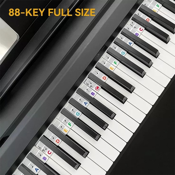 88 Tangenter Silikon Piano Tastatur Noteklistremerk Etiketter Nybegynner Rainbow