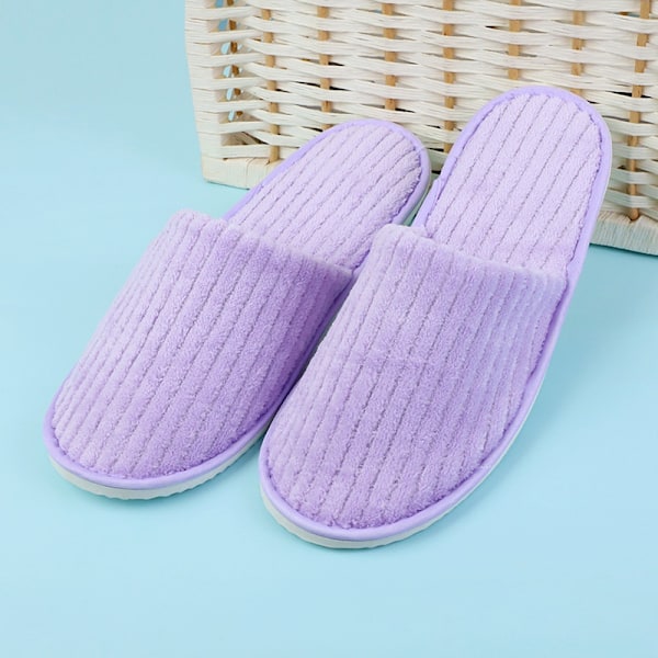 6 par med spa-tøfler Gjesteslippers Hotelslippers engangsbruk - Perfekt purple