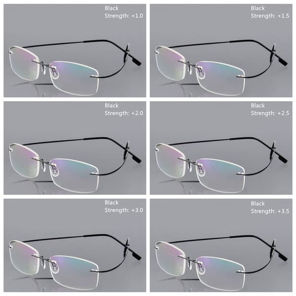 Lesebriller Briller Minne Titanium SØLV STYRKE-250 - Perfekt sølv[qb] silver Strength-250
