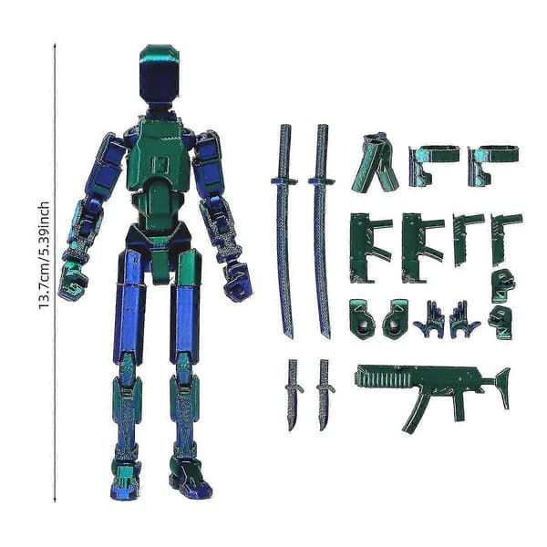 T13 Actionfigur Titan 13 Actionfigur Robot Actionfigur 3D-printad Action green