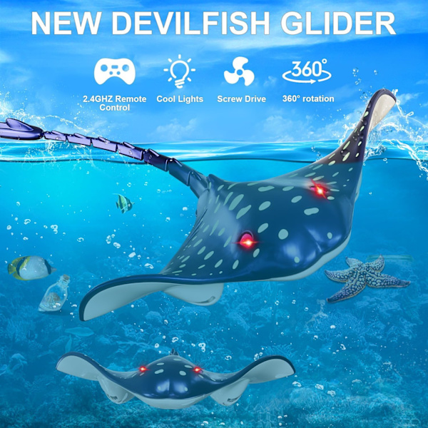 Pool Leksaker Fjärrstyrd Manta Ray Leksaker, RC Båt Pool Leksaker för Barn i Åldern 4-8