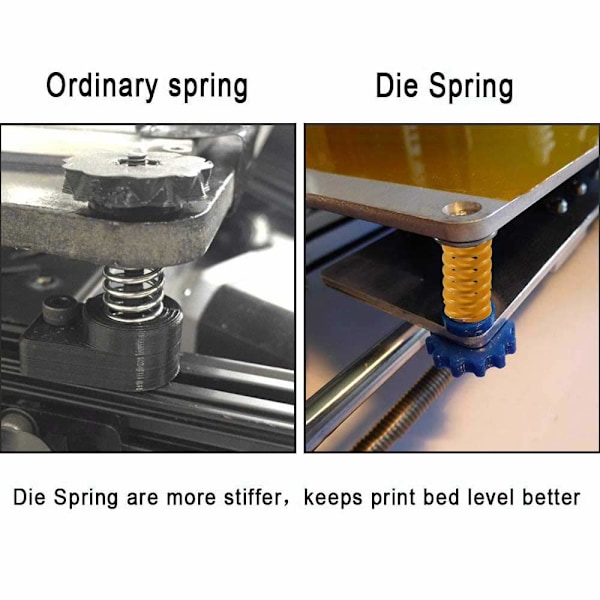 3D-skriver sengfjærer 8mm ytre diameter 20mm lengde form lett belastning for Creality Ender 3, Ender 3 Pro, Ender 3 V2, 8stk