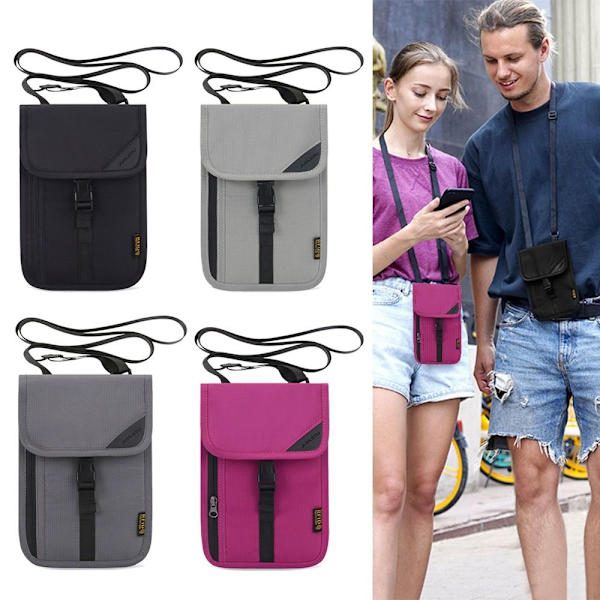 RFID Blokerings Pas- og Pengepung Sort black