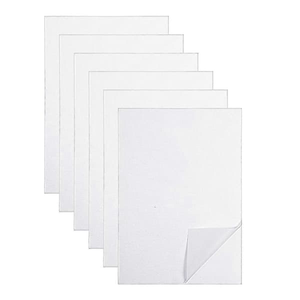 6 ark självhäftande vattenlöslig broderistabilisator, upplösningsbart tryckpapper för tryck