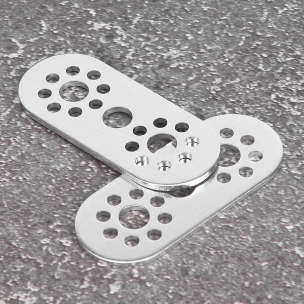 2 stk. 3-huls aluminiumsplade til Pitsco Tetrix Robotics reservedele