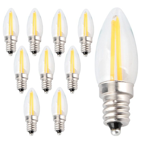 10 kpl E12 Pitkät Filamentti Pienet LED-Lamput Himmennettävä Lamppu 1,5W AC110V Kotivalaistukseen 0.1