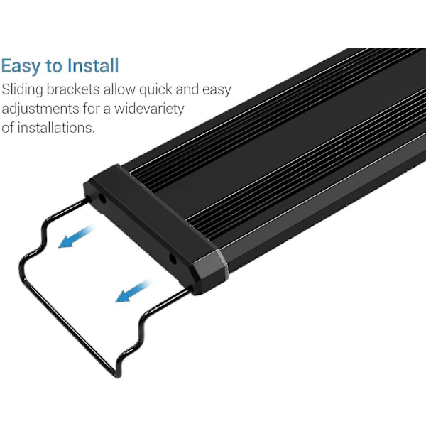 Akvariebelysning, LED-spotlys til ferskvandsakvarium, akvarieplantelys, 2 tilstande LED-akvariebelysning, 120-150 cm, 32 W, 7000 K