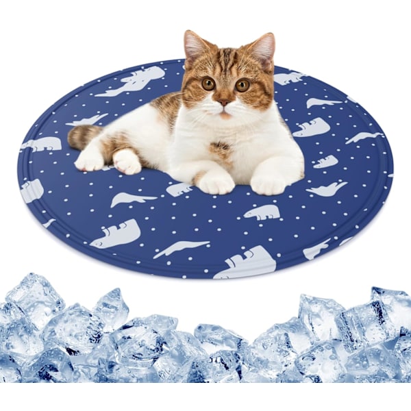 Cooling mat for cats, round, robust leak-proof cooling mat for pets S-40CM