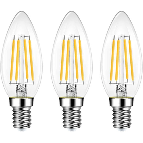 3 kpl E14 himmennettävää lämpimän valkoista 600 lm 6 W:n LED-lamppua 2700 K