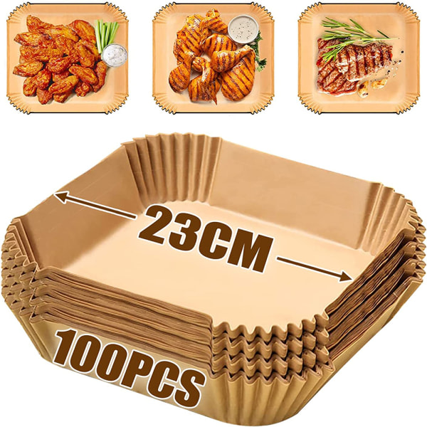 Airfryer-papper - naturlig färg - fyrkantig 20*20cm hög 4,5cm 100st/w