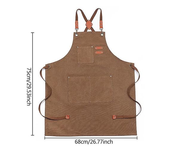 Herre Unisex Canvas Denim Bib Forhængskøkken Madlavning Workshop Vaskbare Arbejdsforklæder