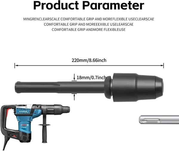 SDS Max til SDS Plus Adapter til Borehammer til SDS Max Borehammer Sort