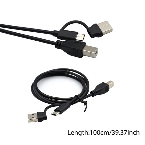 Universaali USB +TYPE C -uros USB Type B -uros -kaapeli puhelimelle, tulostimelle, skannerille