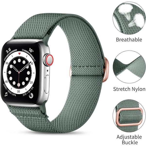 Loop-rem til Apple Watch - Justerbar nylon sportsrem til iWatch SE Series 9/8/7/6/5/4/3/2/1