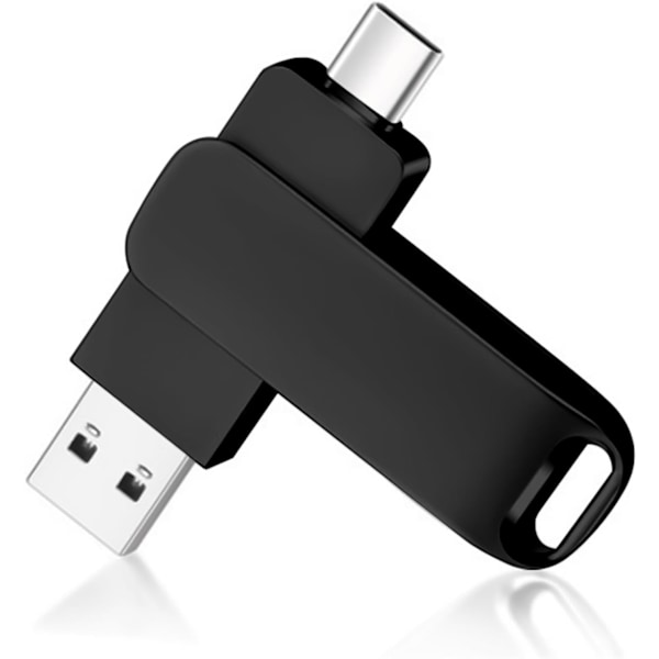 USB-minnepinne, etui, robust og dråpesikker, egnet for PC-er/nettbrett/bærbare datamaskiner, mobiltelefoner med USB-C-kontakt 64g