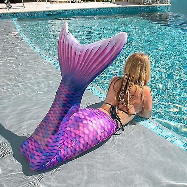Kids Wear-resistant Mermaid Tail For Swimming, Monofin Included purple
