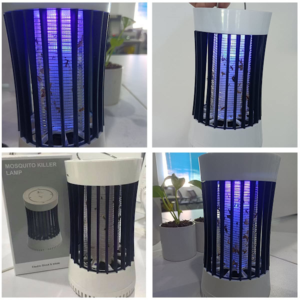 Bærbar elektronisk oppladbar myggflue-dreperlampe Bug Zapper for sommerreise utendørs camping uteplass hage hvit