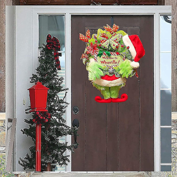 Julekrans til Dør, Pejs, Grønne Fe-Ben, Julekrans, Hjemmedekoration, Indendørs og Udendørs