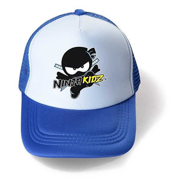 Lasten Ninja Kidz Tv Verkkolippis Kesä Säädettävä Snapback Hengittävä Aurinkohattu Lahjat [qb] Blue White