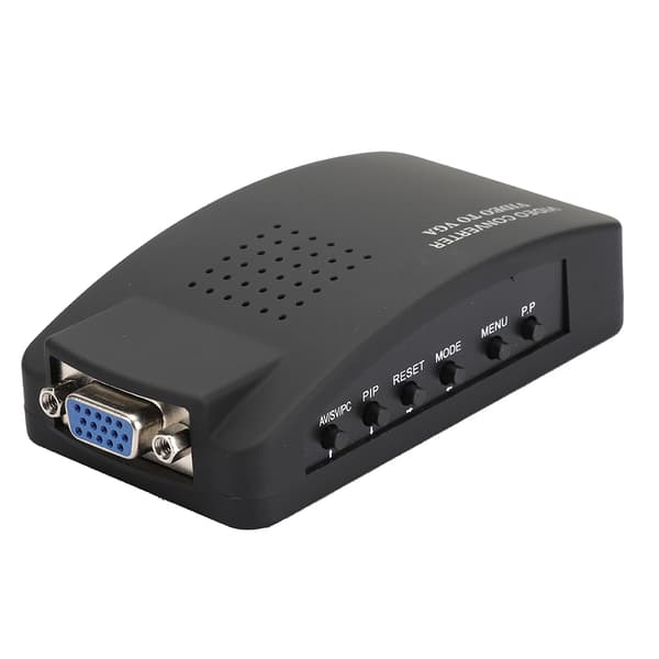 BNC S-Video til VGA HD-konverteradapter for PC-skjerm UK EU-plugg