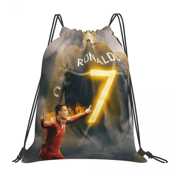 Cristiano Ronaldo Cr7 Ryggsekk Bærbar Snøring Bag Lomme Gym Bag 14 14 One Size