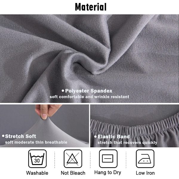 pcs Stretch Stolskydd - Tvättbara Stretch Matstolsöverdrag gray