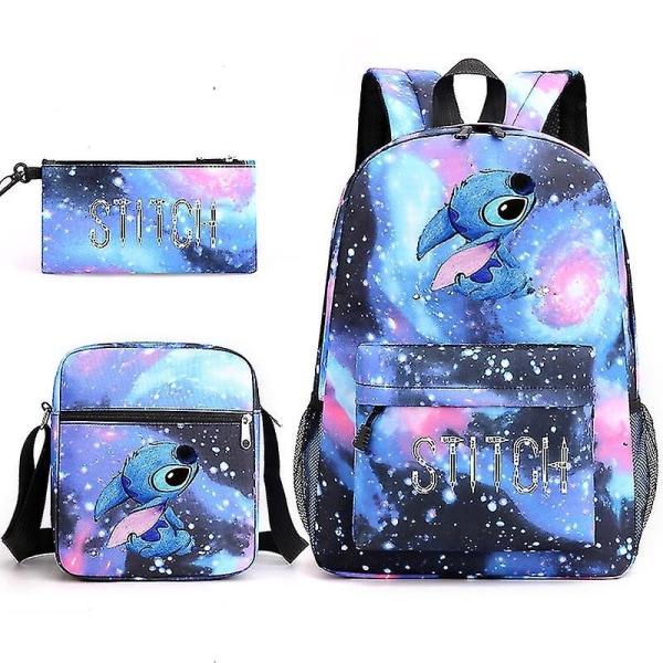 Lilo & Stitch Rygsæk Sæt Skole Taske. . - Perf starry blue