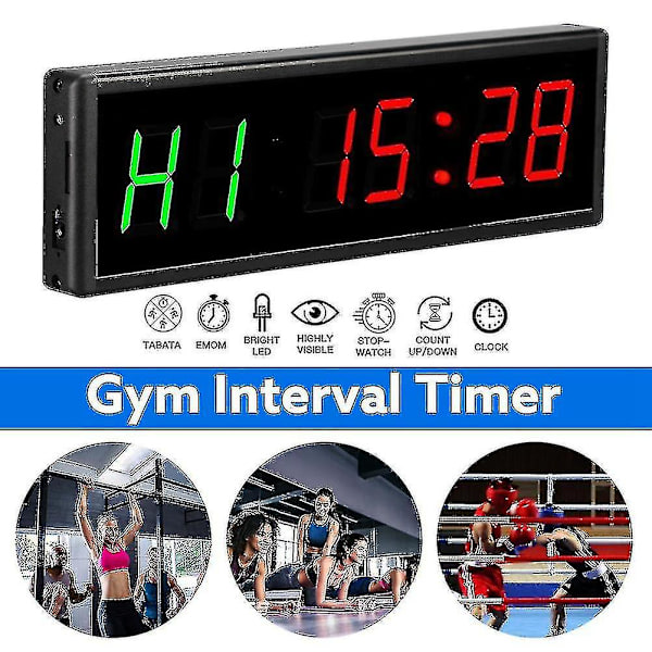2024 Gym Timer Med Fjärrkontroll, Intervall Timer Stoppur För Hem Gym