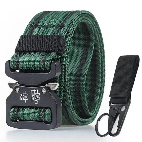 Retro Politi Taktisk Bælte Stærk 1200D Ægte Nylon Militær Hær Bælte Rustfrit Metal Hurtig Udløsning Spænde Qutdoor Arbejdsbælte ArmyGreen Army Green set 125cm Adjustable