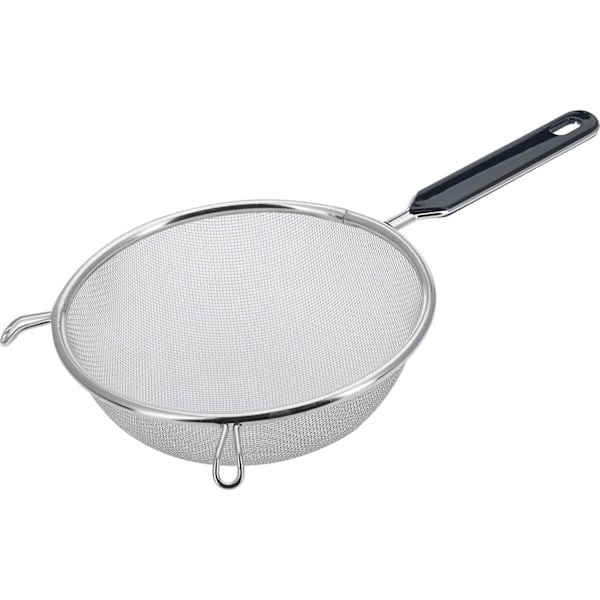 Husholdningssi, Traditionell, ø 18 cm, rustfrit stål/plastik, sølv/sort