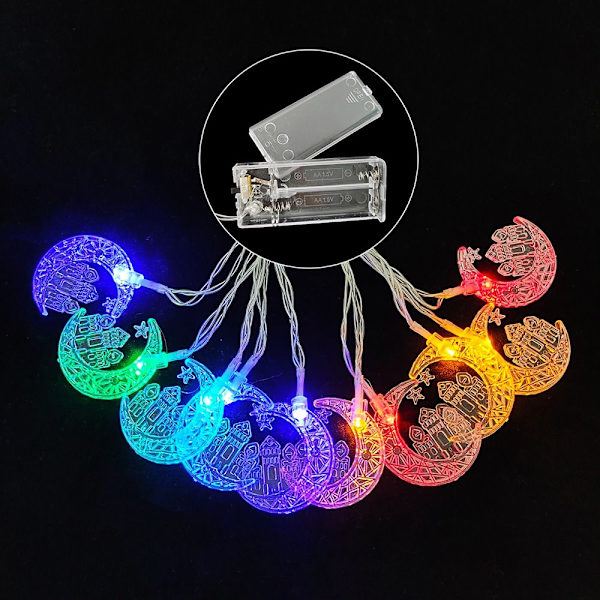 2m 10LED LED Lys Kæde Ramadan Lanterne MULTICOLOR 2M multicolor[BT} multicolor Style 3
