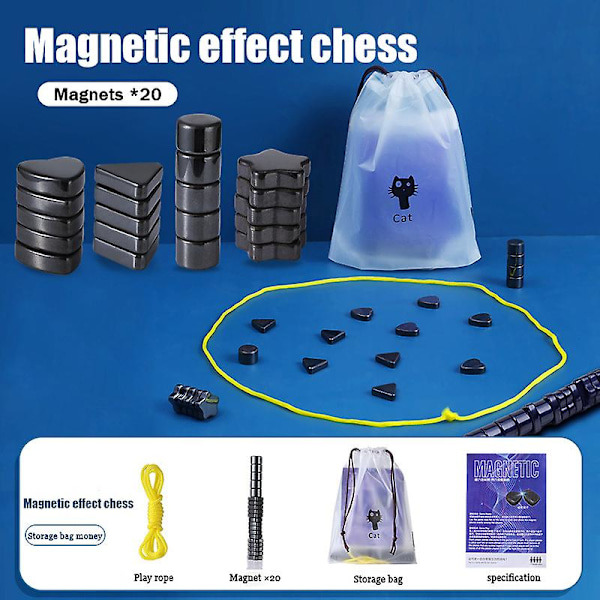 1-set pussel Magnetspel Schackmagneter Stenar Slagbord Brädspel Sociala A